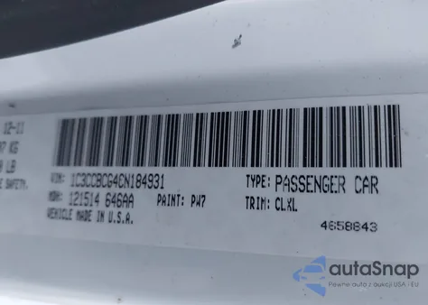 2012 Chrysler 200 Limited z USA, uszkodzony, nr VIN 1C3CCBCG4CN184931